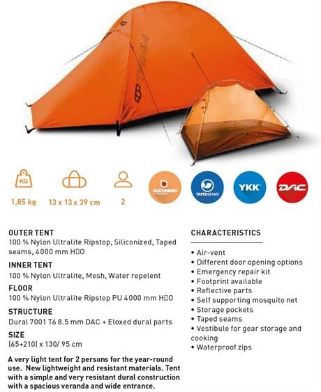 Trimm Himlite-DSL 2 Kişilik 5 Mevsim Ultralight Çadır