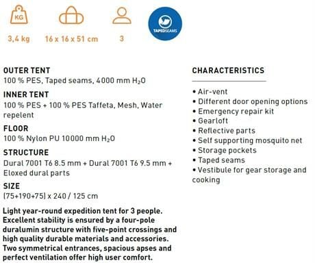 Trimm Apolom-D 3 Kişilik 4 Mevsim Çadır