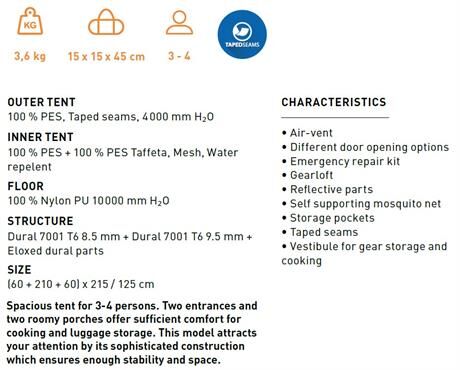 Trimm Globe-D 3 Kişilik 4 Mevsim Çadır