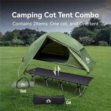 Night Cat ZP-13 70 cm 4 Mevsim Alümiyum Kampet ve Çadır Seti - Yeşil