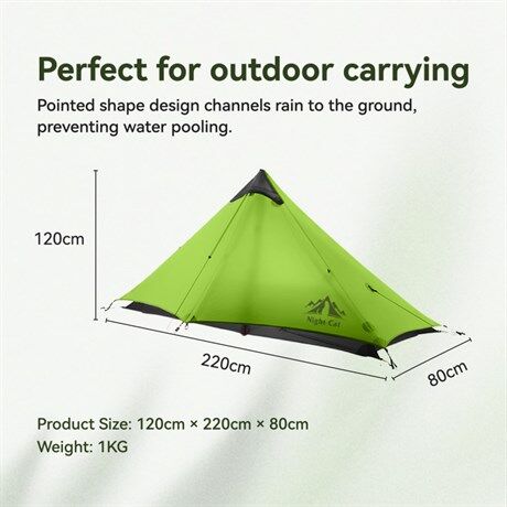 Night Cat Lanshan-1 1 Kişilik 4 Mevsim Ultralight Çadır - Yeşil