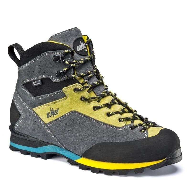 Lomer Italy Badia II High MTX Suede Waterproof Vibram Süet Deri Erkek Bot Brain/Celery (Yarı Otomatik Krampon Uyumlu) 44